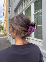 Haarklammer Square  Lavender Glitter