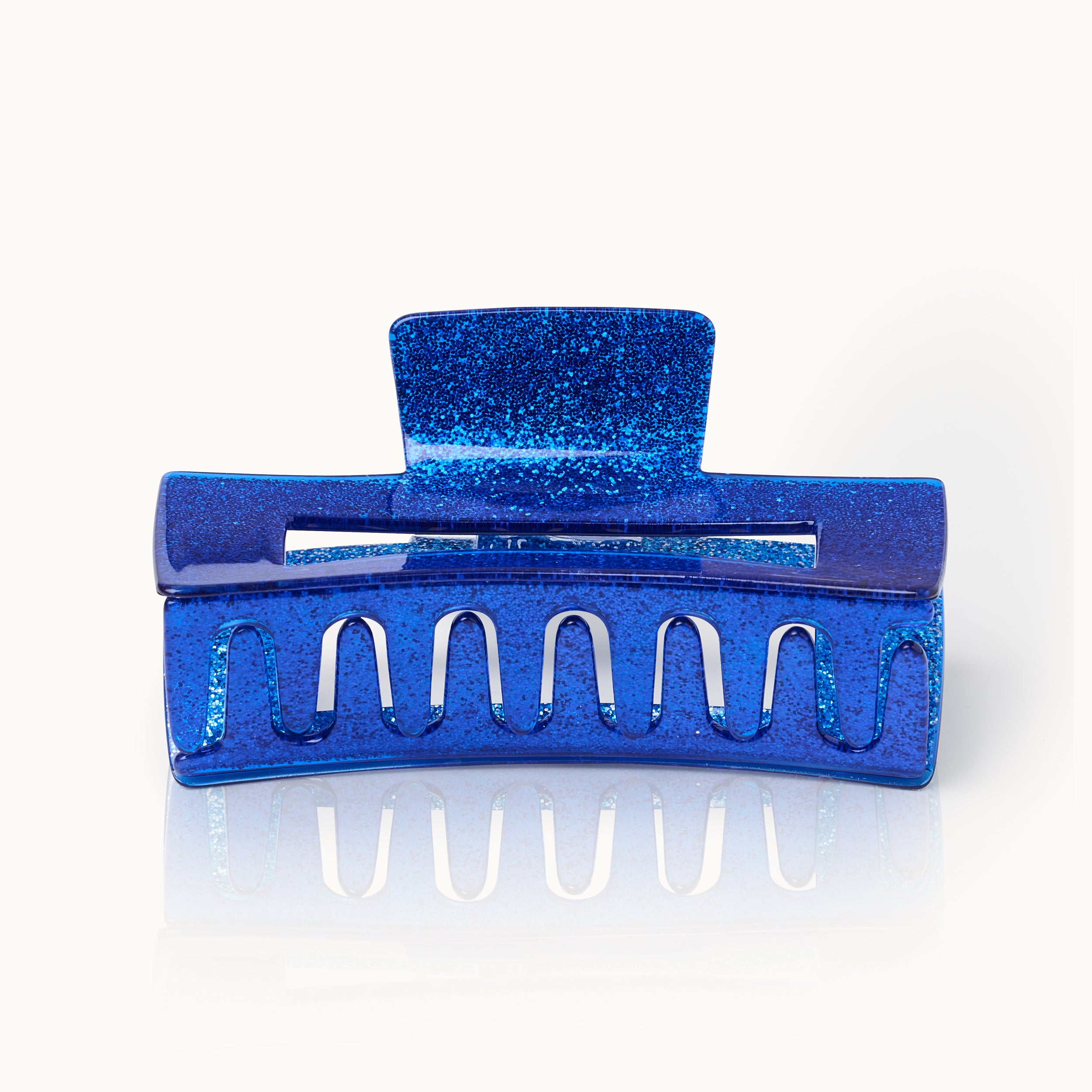 Haarklammer XL Blue Glitter