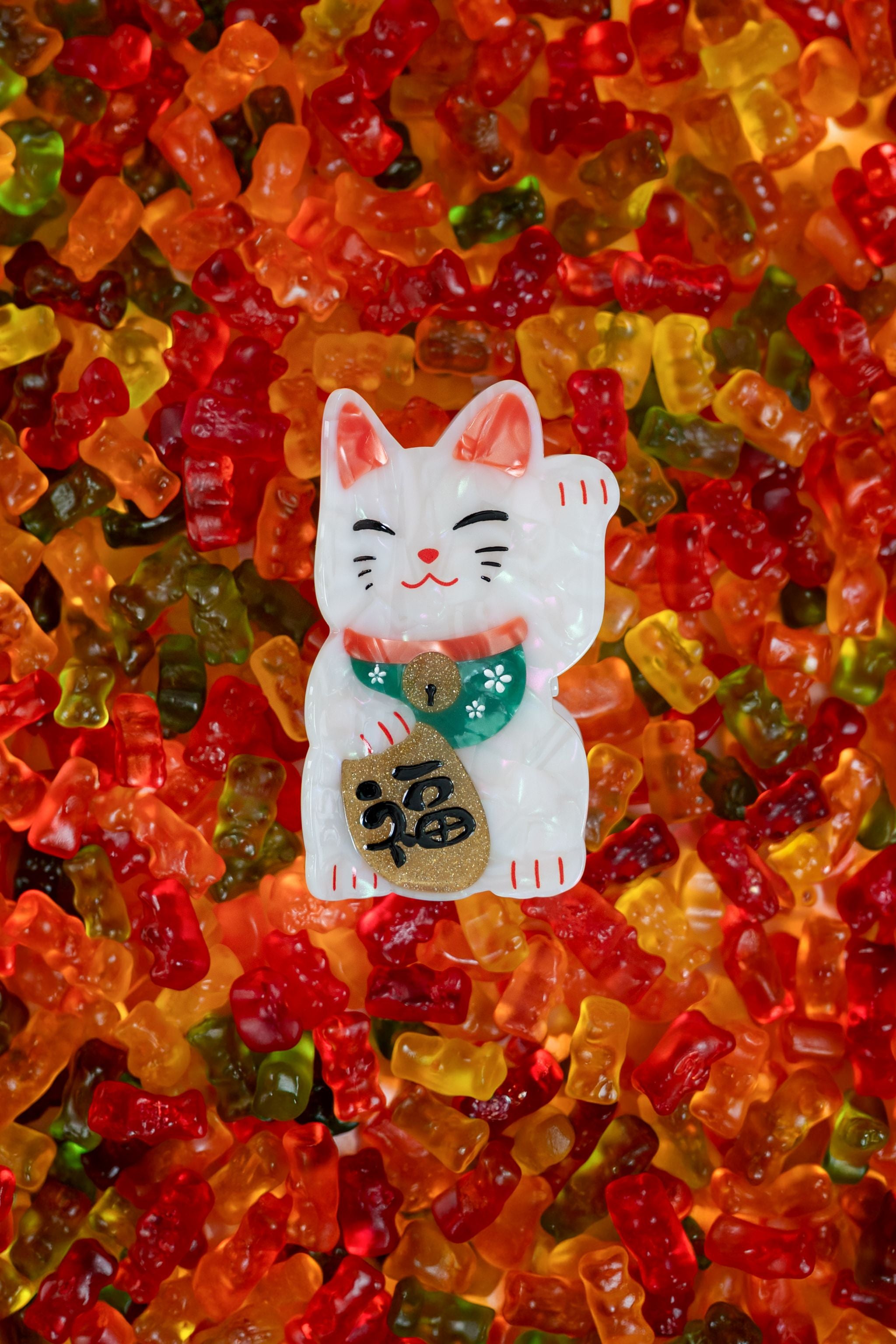 Haarklammer Glückskatze / Maneki-neko