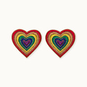 Broschenpaar: Regenbogenherz