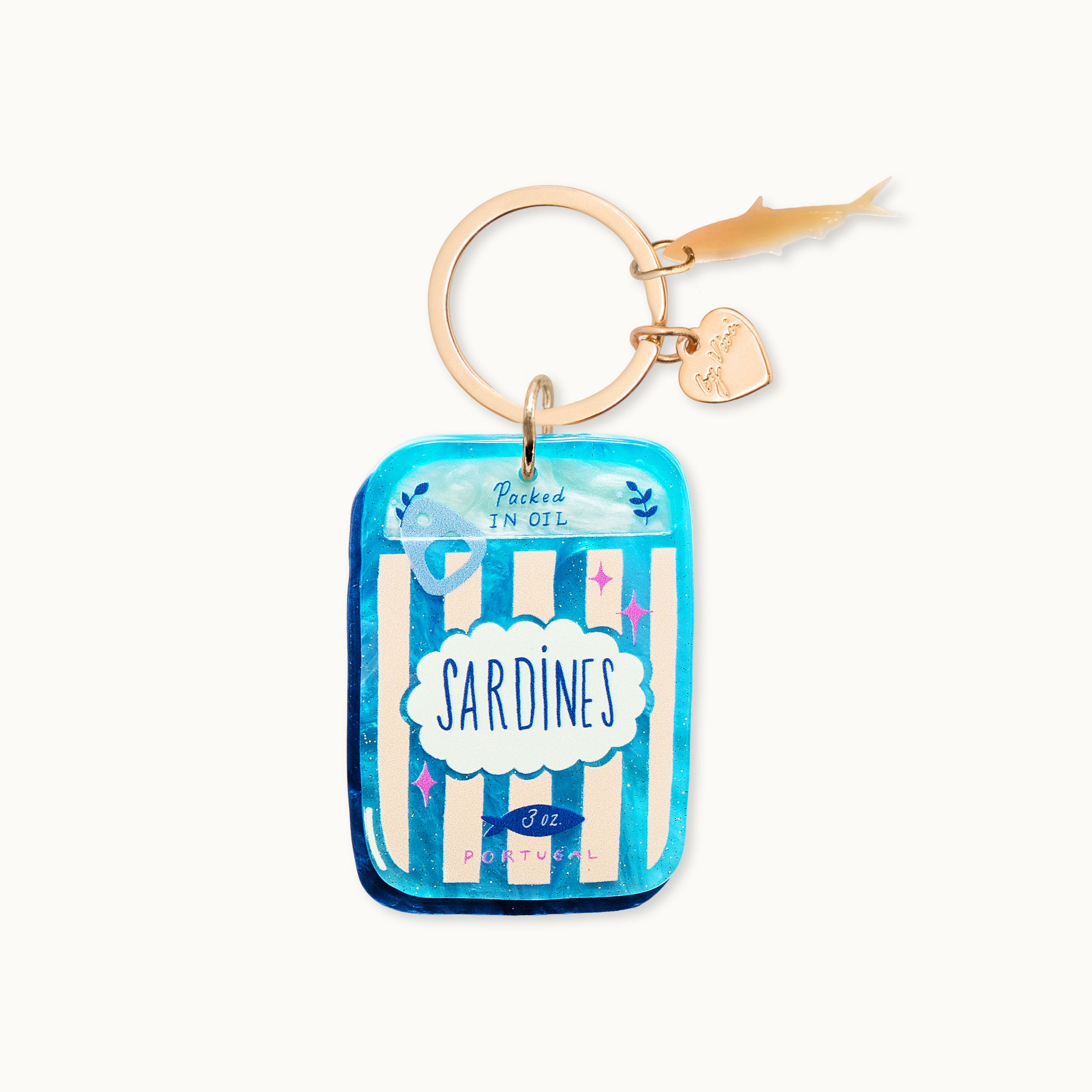 Schlüsselanhänger Sardinen Blau