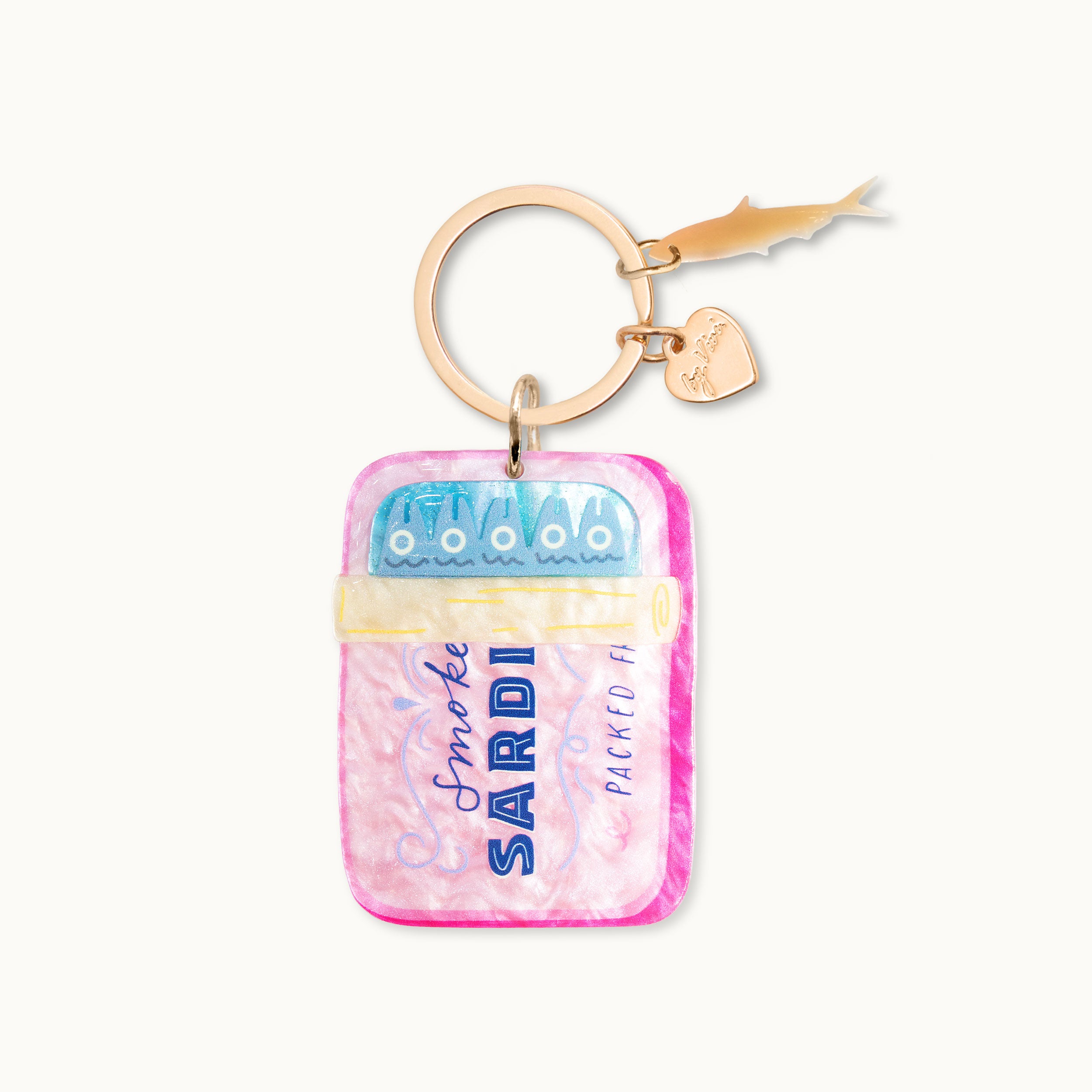 Schlüsselanhänger Sardinen Pink