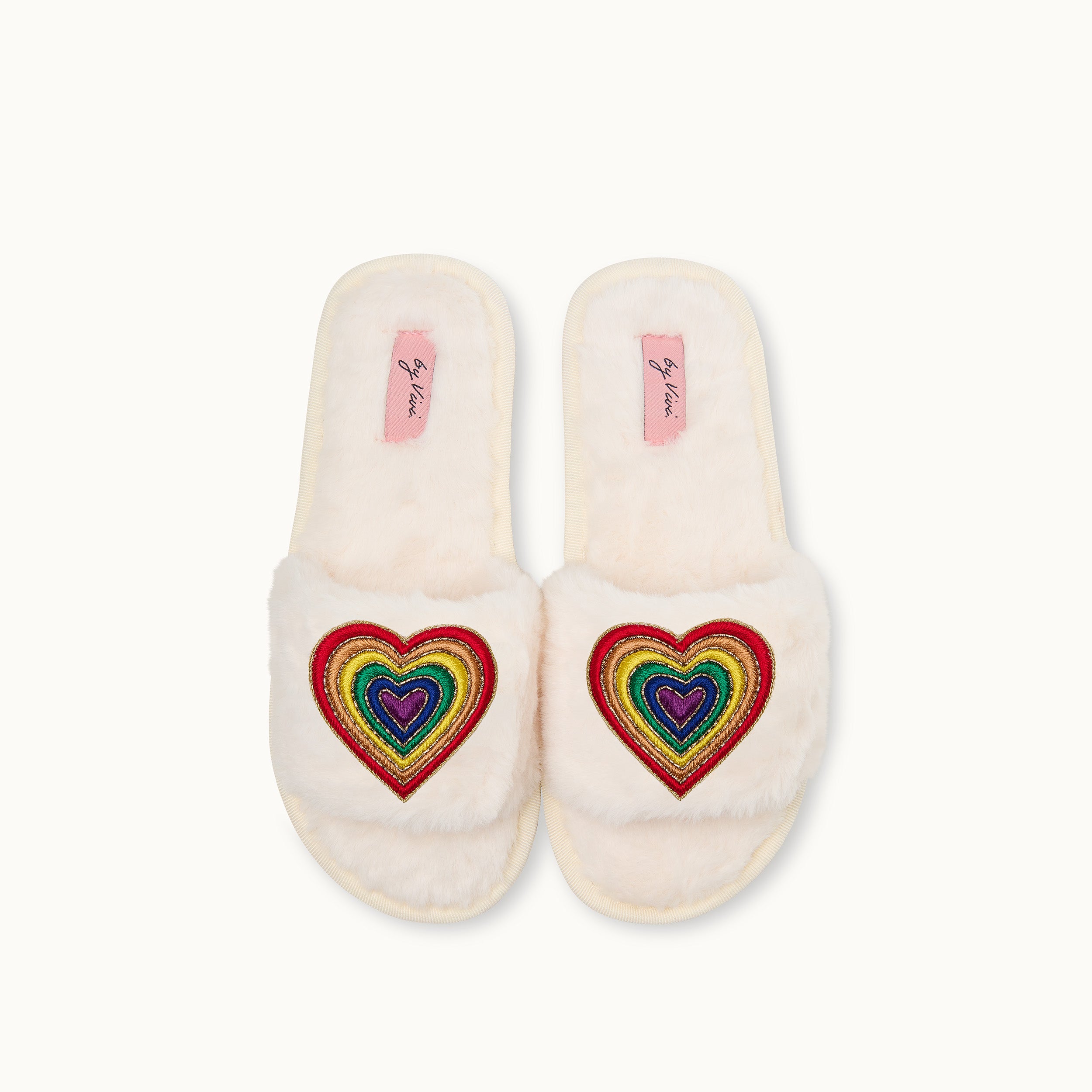 Broschen für Slipper: Regenbogenherz