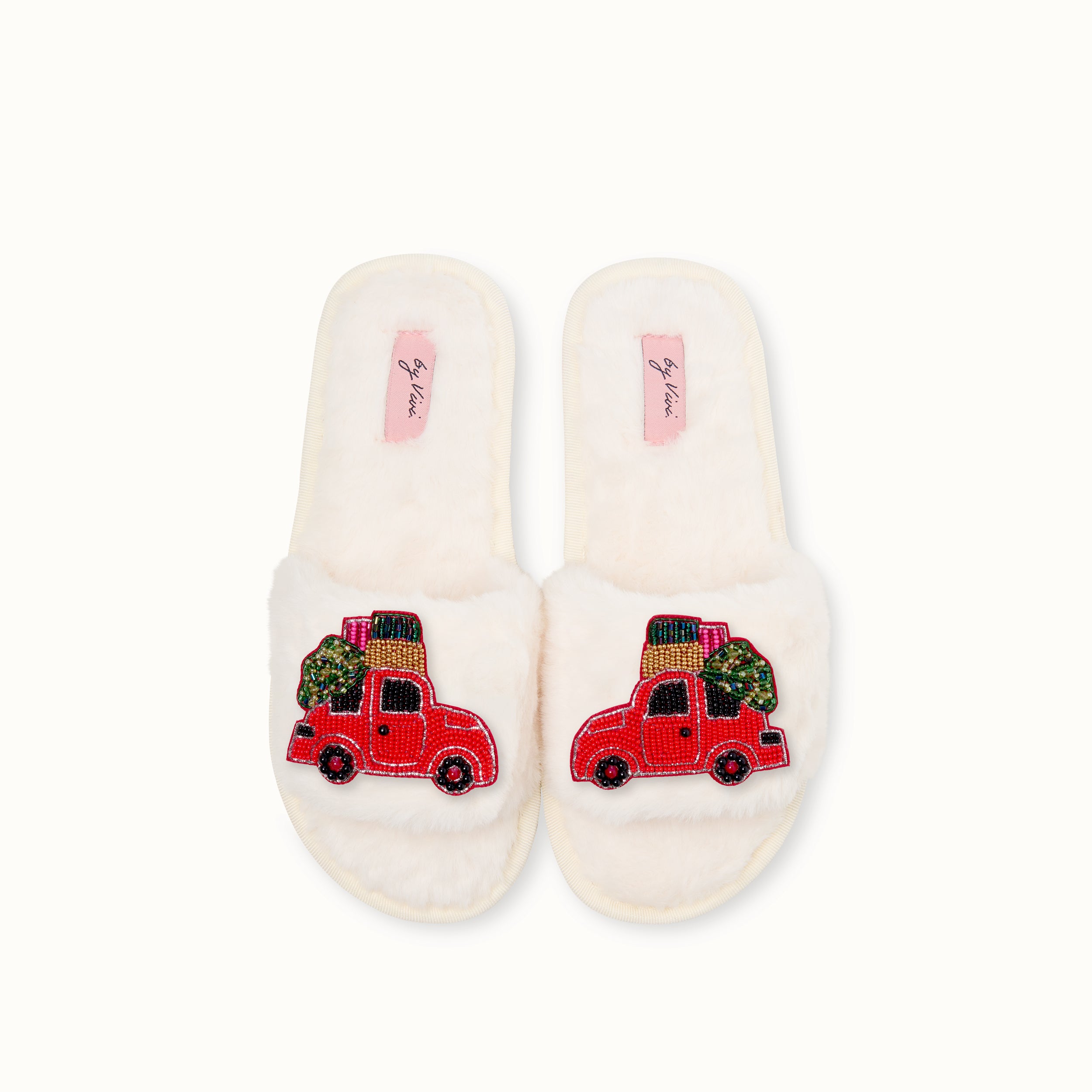 Broschen für Slipper: Weihnachtsauto