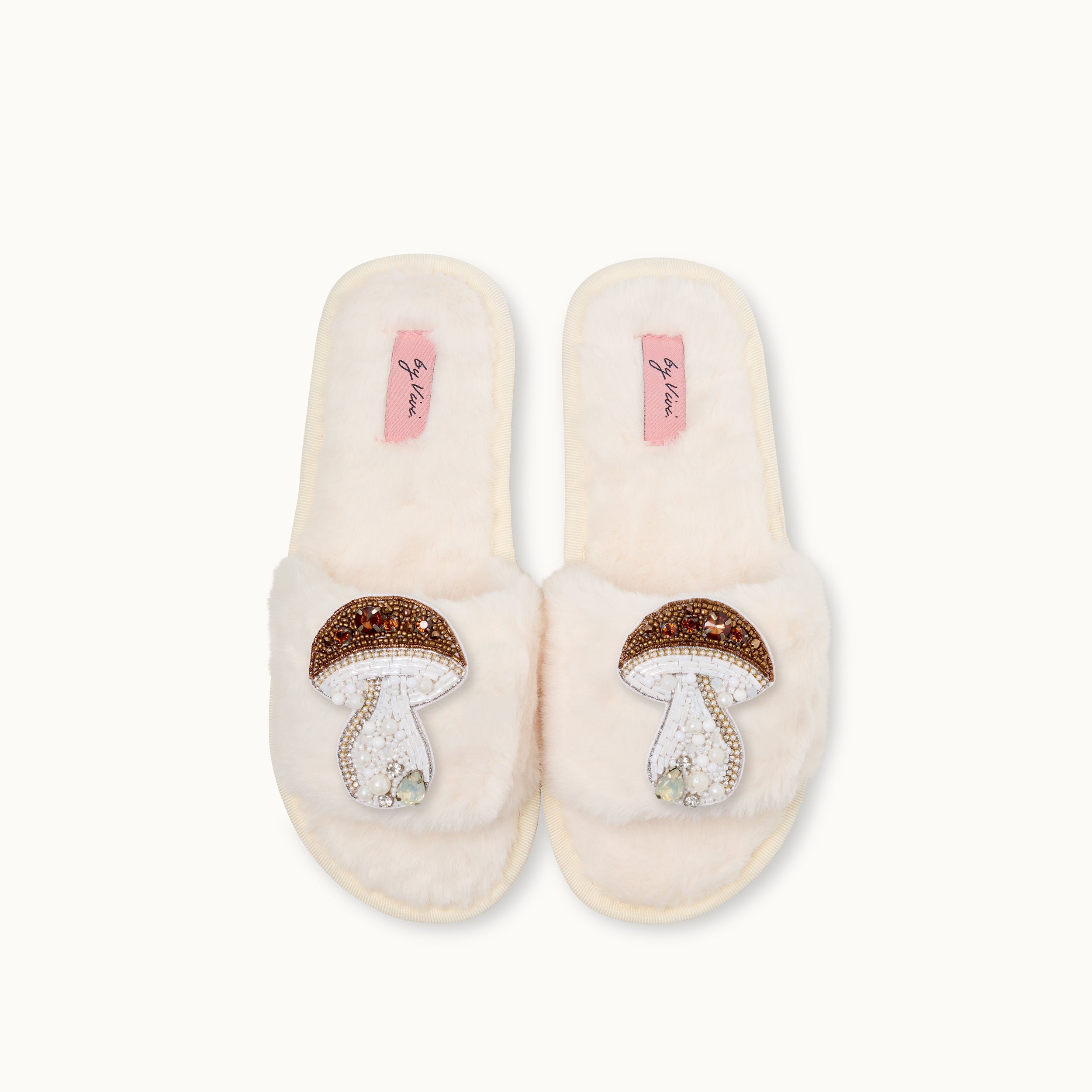Broschen für Slipper: Pilze Braun