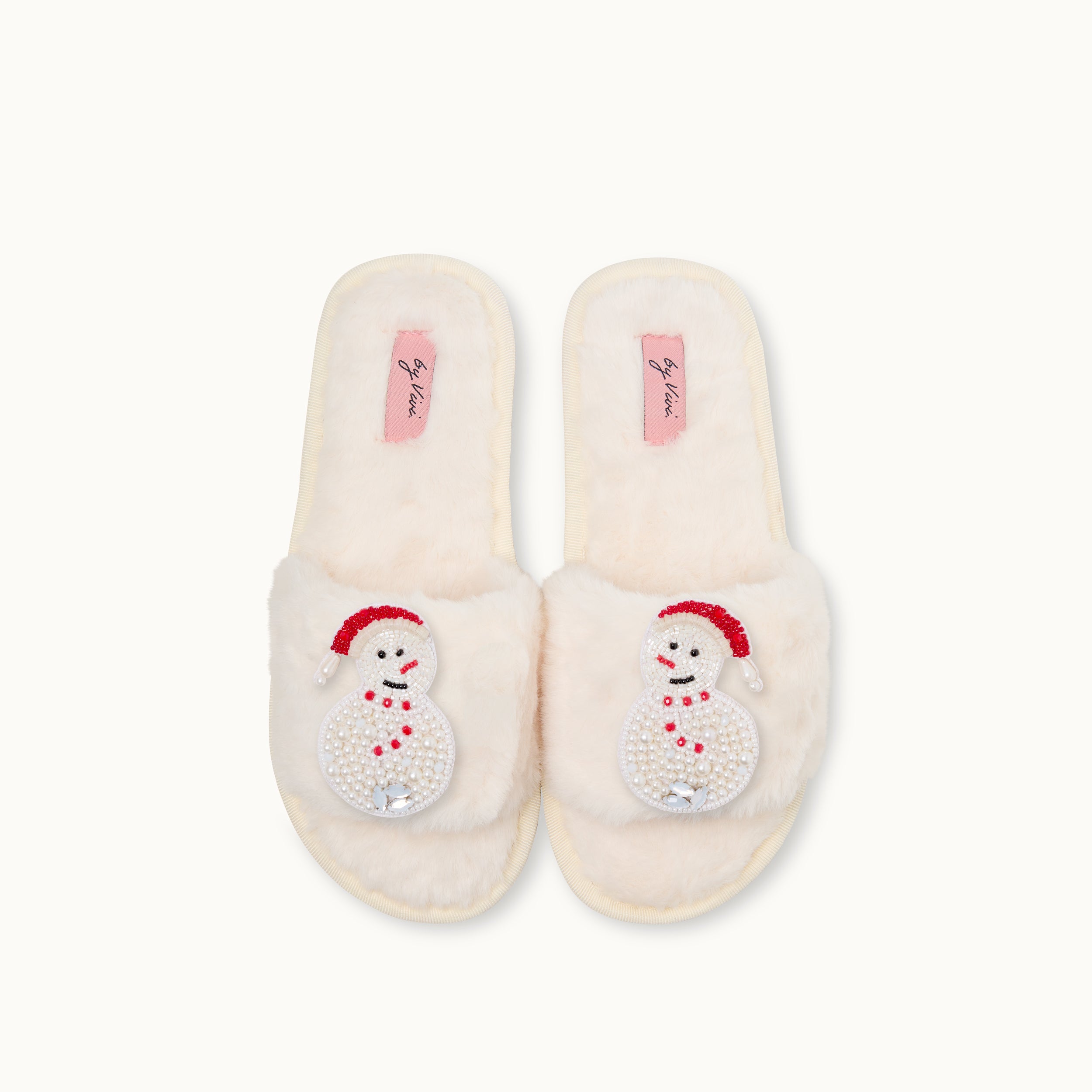 Broschenpaar für Slipper: Schneemann