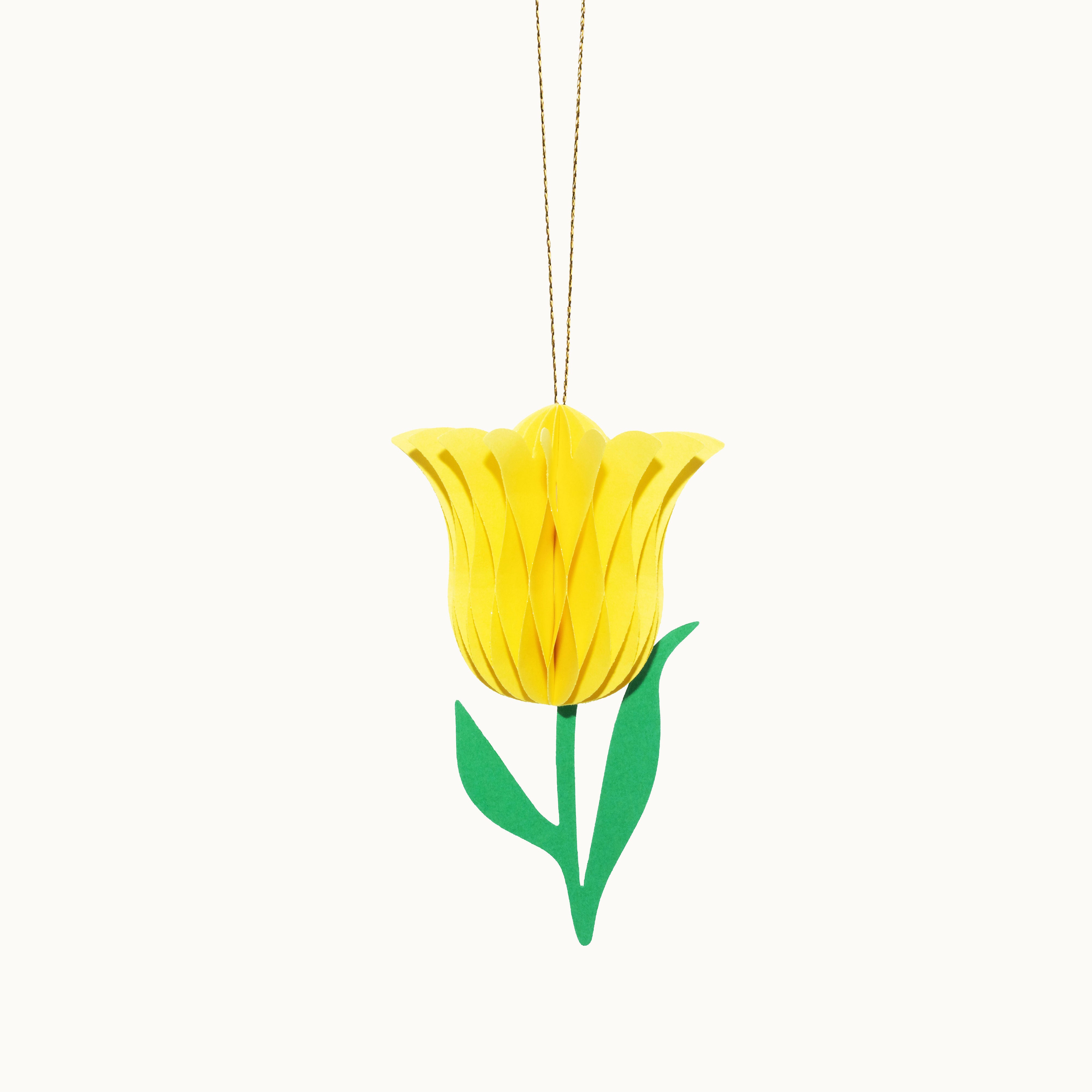 Osteranhänger aus Papier Tulpe Gelb