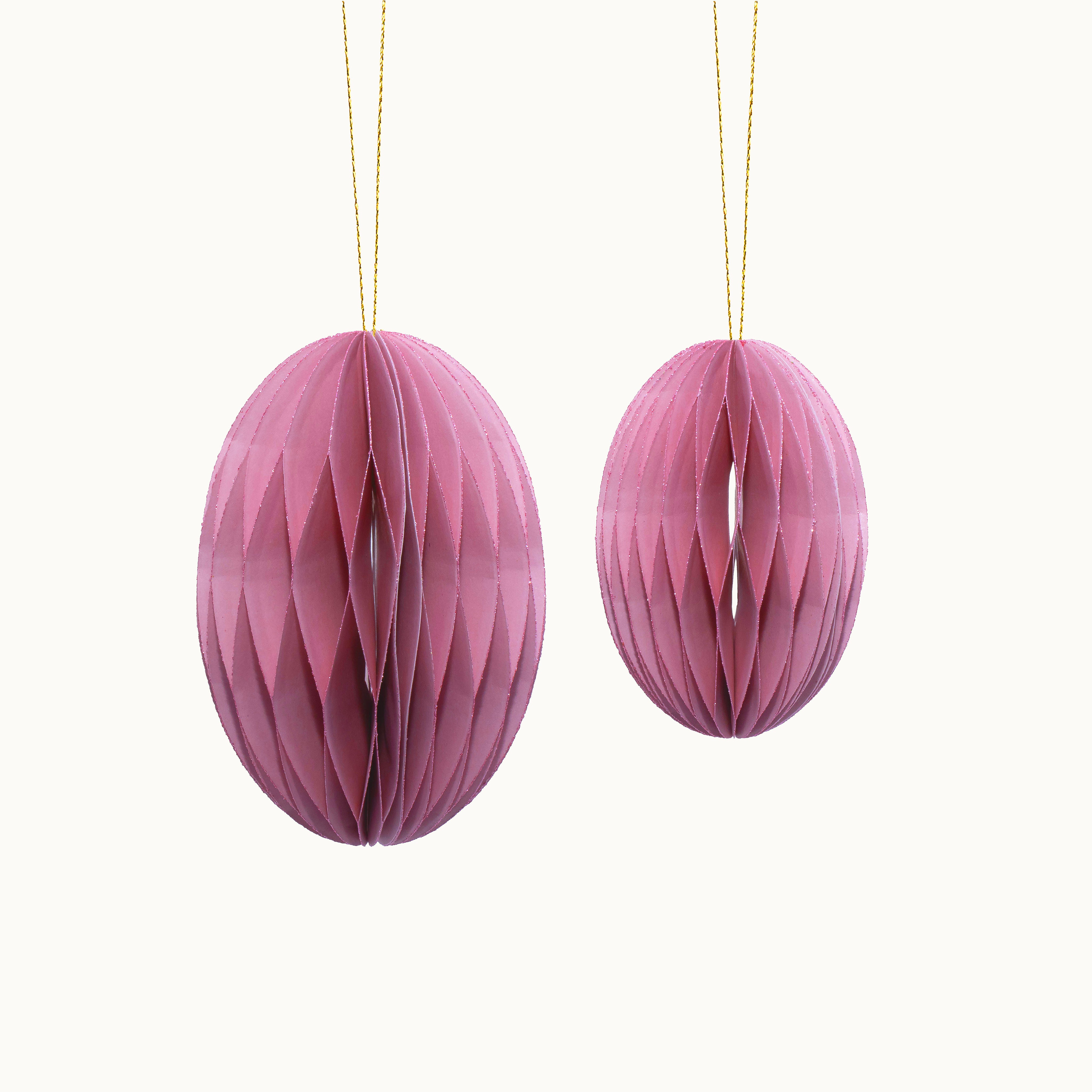 Osteranhänger aus Papier Eier-Set Rosa