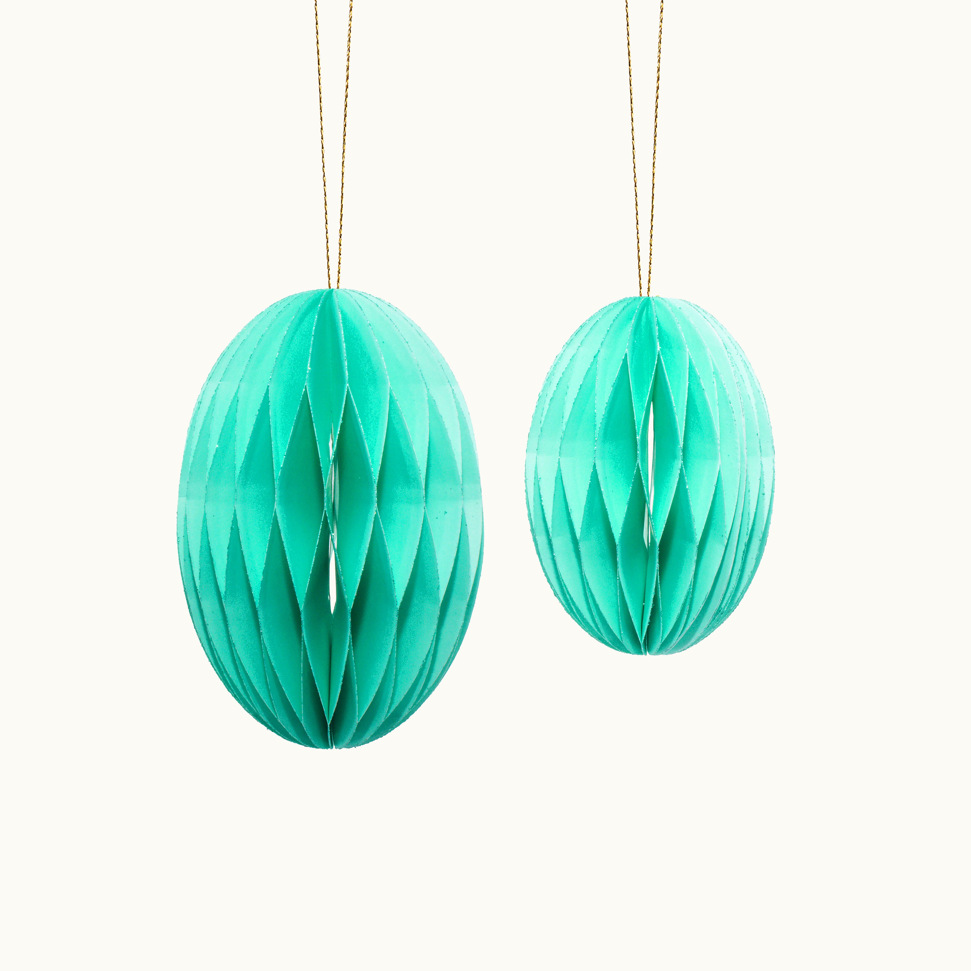 Osteranhänger aus Papier Eier-Set Türkis