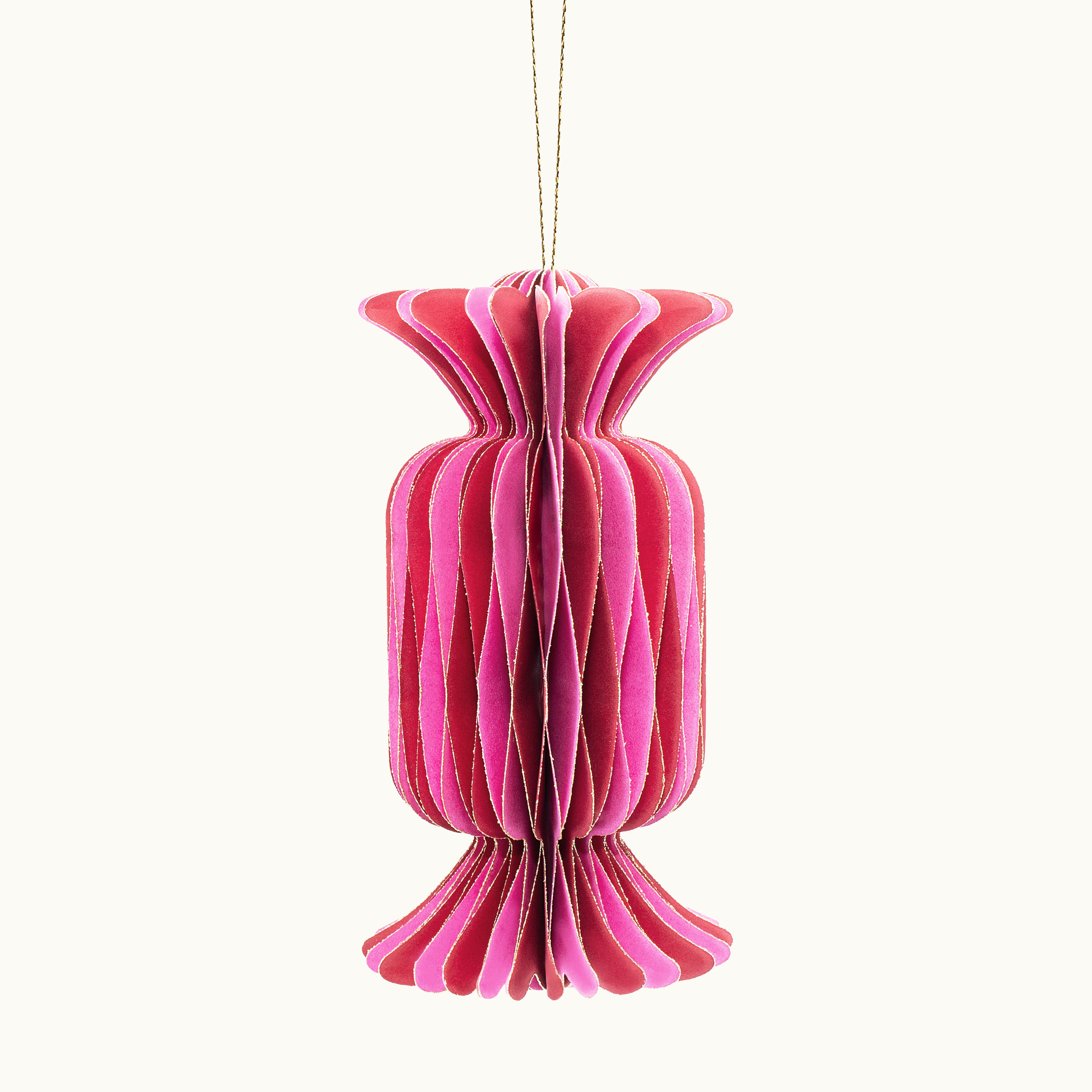 Anhänger BonBon aus Papier Groß Pink Rot 15cm