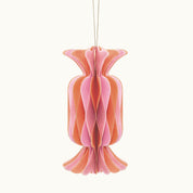 Anhänger Bonbon aus Papier  Groß Orange Rosa 15cm
