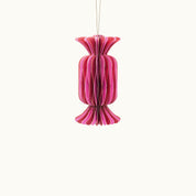 Anhänger Bonbon aus Papier klein Pink Rot 10cm