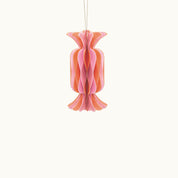 Anhänger Bonbon aus Papier klein Orange Rosa 10cm