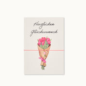 Armband-Karte: Herzlichen Glückwunsch Tulpe