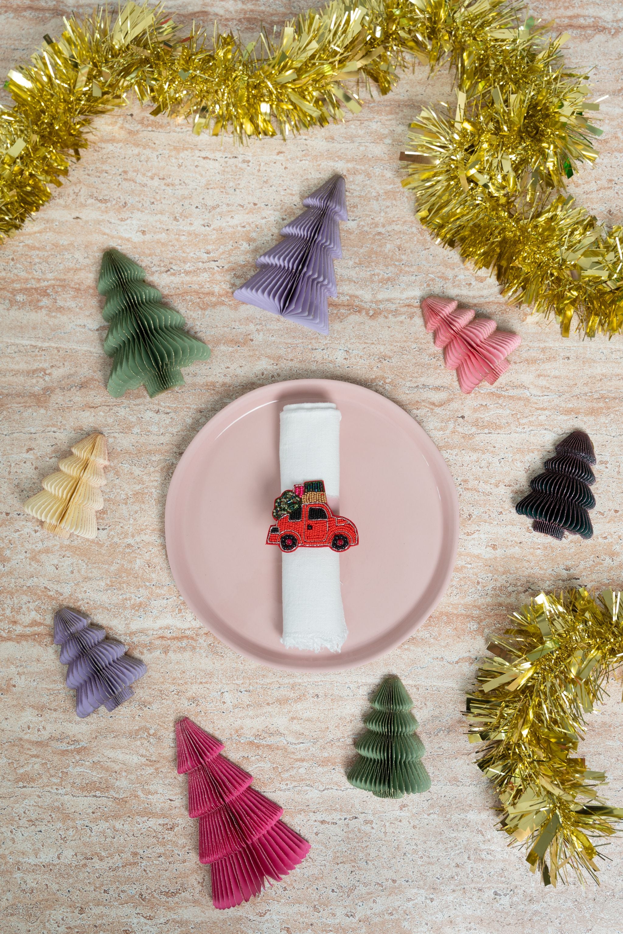 Broschenpaar: Weihnachtsauto