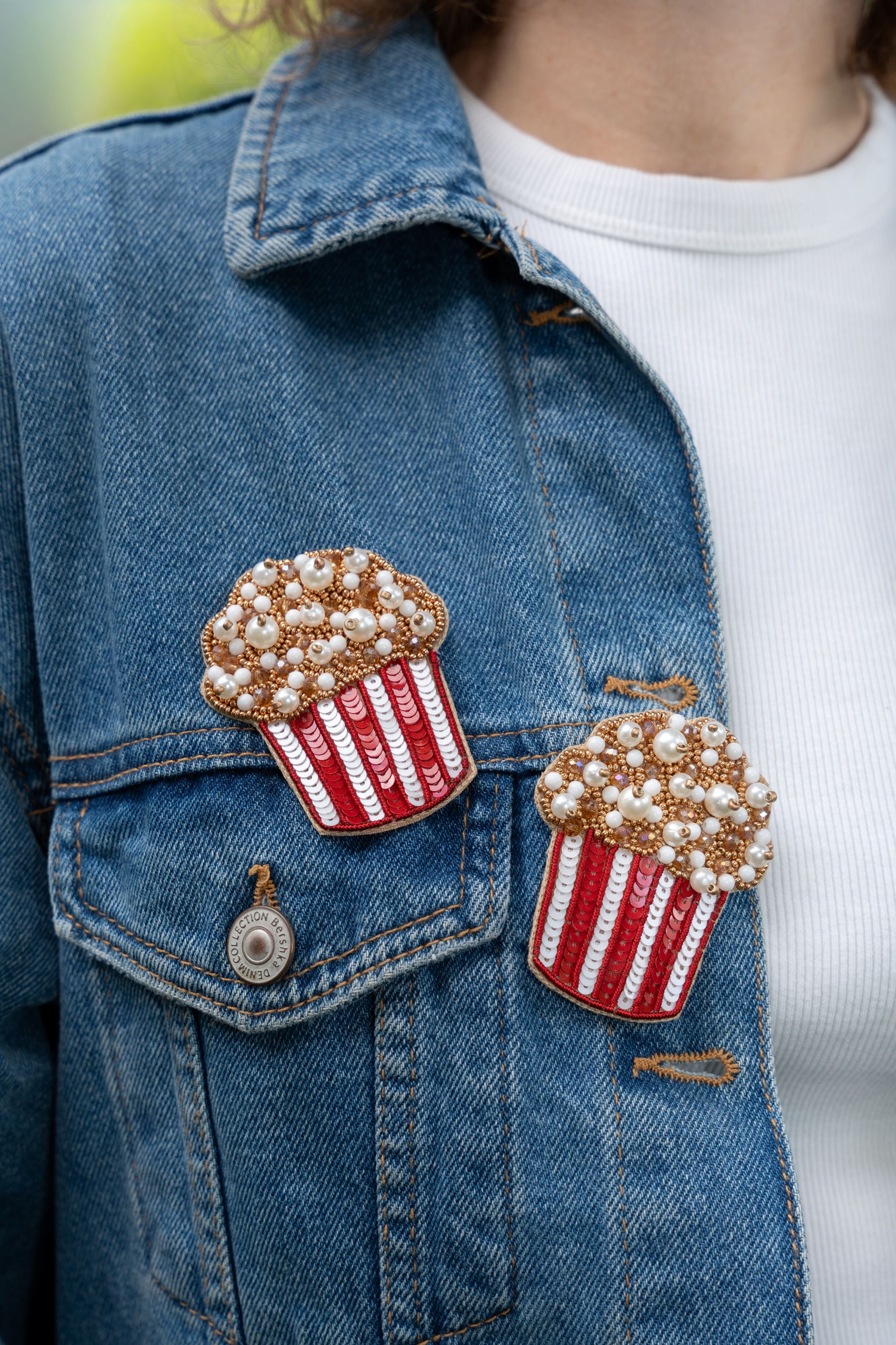 Broschenpaar: Popcorn