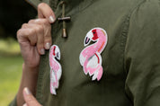 Broschenpaar: Flamingo Perlen