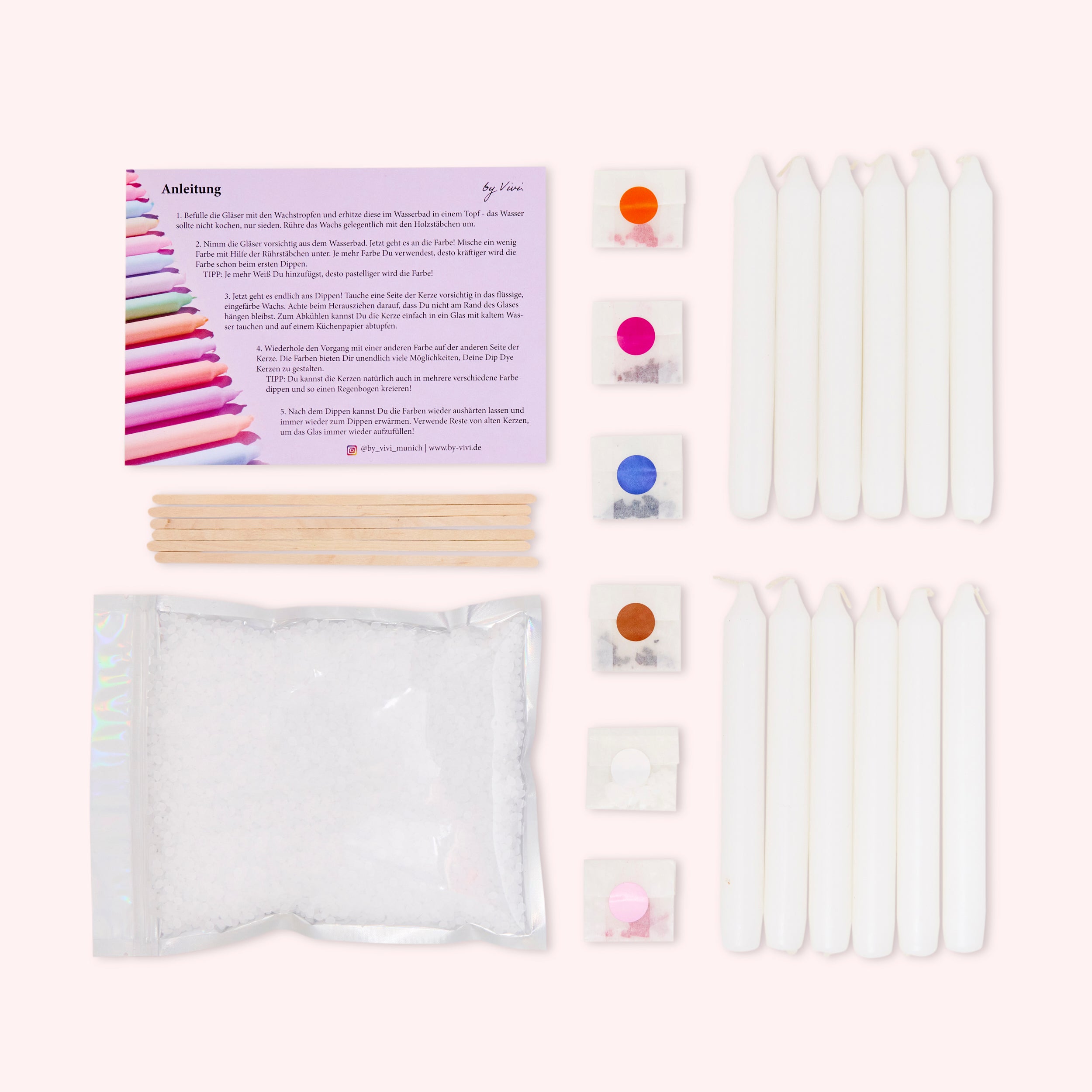 DIY Box Dip Dye Kerzen: Pastell Edition