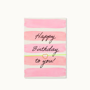 Happy Birthday to you! Karte mit einem Herz als 18K vergoldeter Anhänger an einem neongelben Armband. 