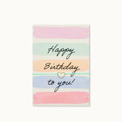 Happy Birthday to You! Karte mit einem Herz als 18K vergoldeter Anhänger an einem türkisfarbenen Armband. 